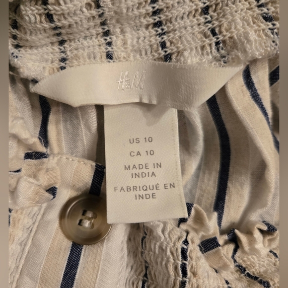 Striped Off-Shoulder Button-Up Top - Picture 3 of 6